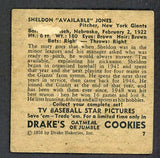 1950 Drakes #007 Sheldon Jones Giants Good scuff back 482135