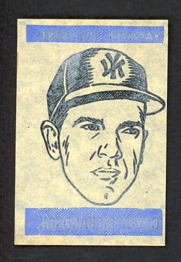 1965 Topps Baseball Transfer Bobby Richardson Yankees EX-MT 482145