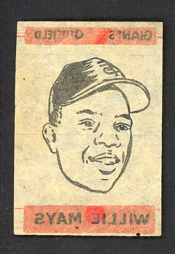 1965 Topps Baseball Transfer Willie Mays Giants VG-EX 482181