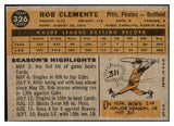 1960 Topps Baseball #326 Roberto Clemente Pirates VG-EX 482222