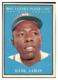 1961 Topps Baseball #484 Hank Aaron MVP Braves EX-MT 482232