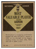 1961 Topps Baseball #484 Hank Aaron MVP Braves EX-MT 482232