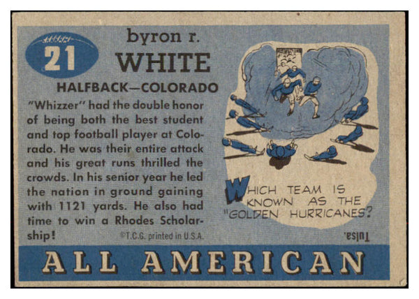 1955 Topps Football #021 Whizzer White Colorado EX 482253