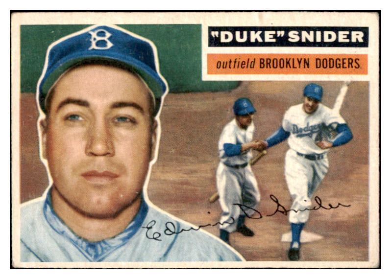 1956 Topps Baseball #150 Duke Snider Dodgers EX Gray 482254