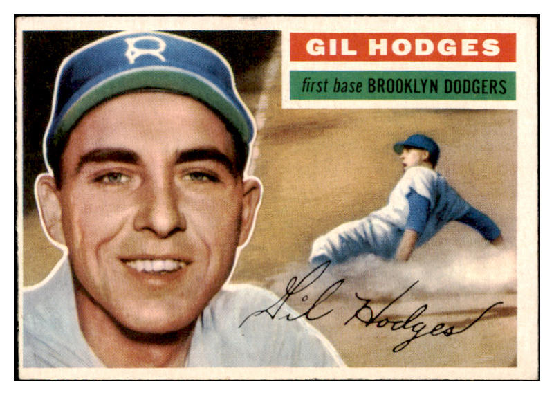 1956 Topps Baseball #145 Gil Hodges Dodgers EX-MT Gray 482257