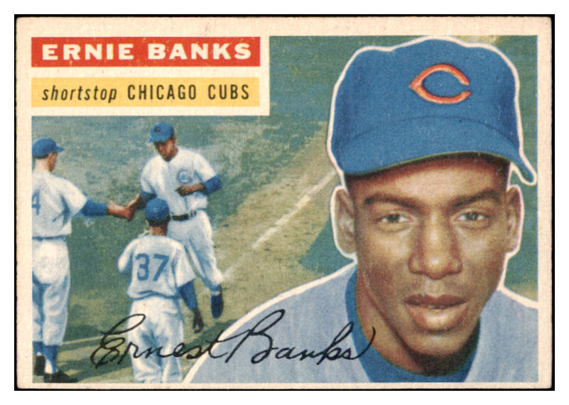1956 Topps Baseball #015 Ernie Banks Cubs EX-MT White 482259