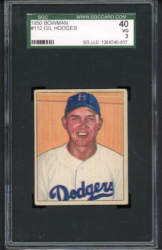 1950 Bowman Baseball #112 Gil Hodges Dodgers SGC 40 VG 482636