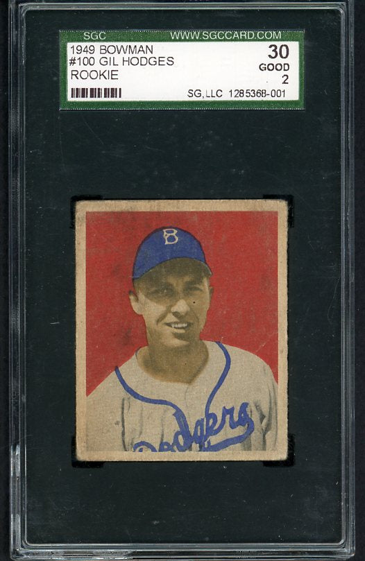 1949 Bowman Baseball #100 Gil Hodges Dodgers SGC 30 GD 482638