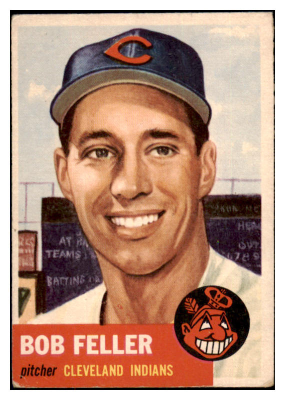 1953 Topps Baseball #054 Bob Feller Indians VG-EX 482868