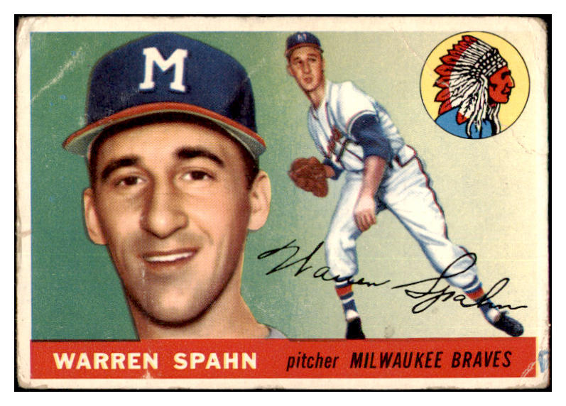 1955 Topps Baseball #031 Warren Spahn Braves Fair 482879