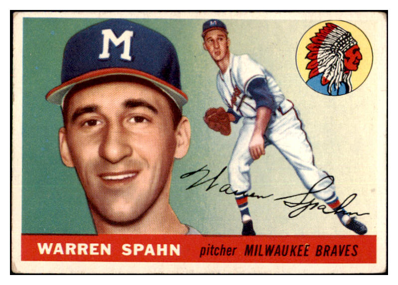 1955 Topps Baseball #031 Warren Spahn Braves VG-EX 482881