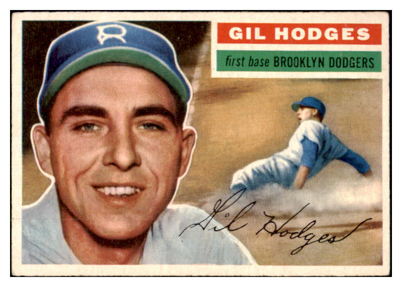 1956 Topps Baseball #145 Gil Hodges Dodgers EX-MT Gray 482883