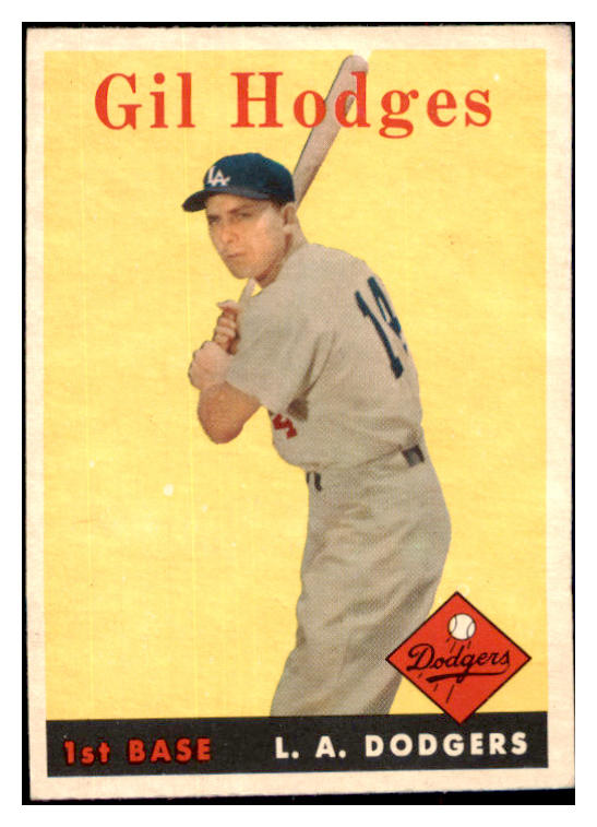 1958 Topps Baseball #162 Gil Hodges Dodgers EX+/EX-MT 482904