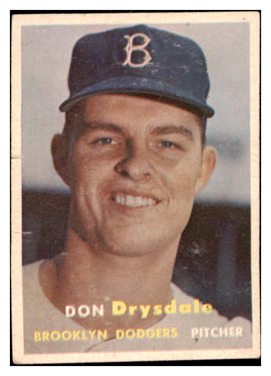 1957 Topps Baseball #018 Don Drysdale Dodgers VG 482908