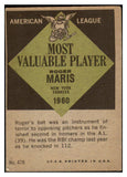 1961 Topps Baseball #478 Roger Maris MVP Yankees GD-VG 482917