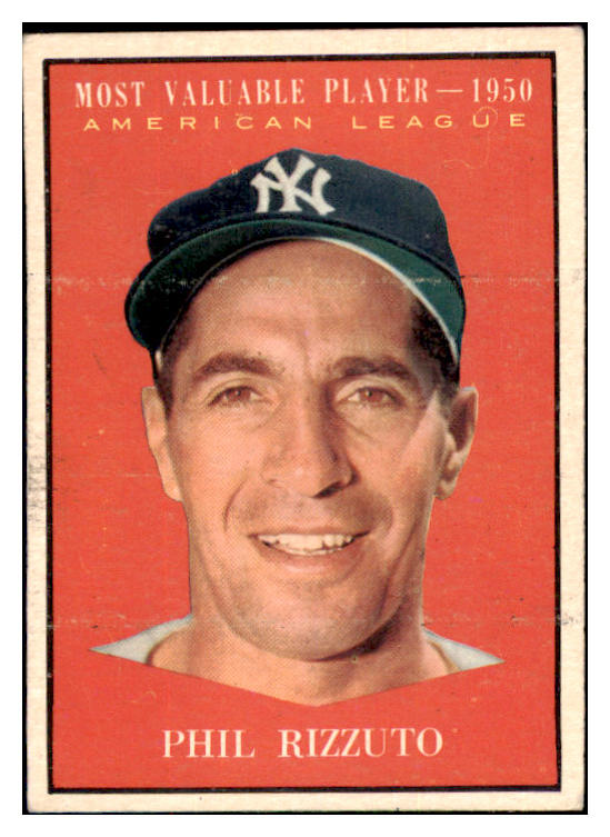 1961 Topps Baseball #471 Phil Rizzuto MVP Yankees EX 482923