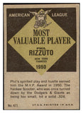 1961 Topps Baseball #471 Phil Rizzuto MVP Yankees EX 482923