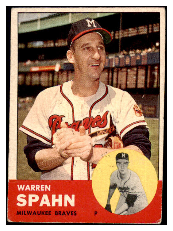 1963 Topps Baseball #320 Warren Spahn Braves Good 482926