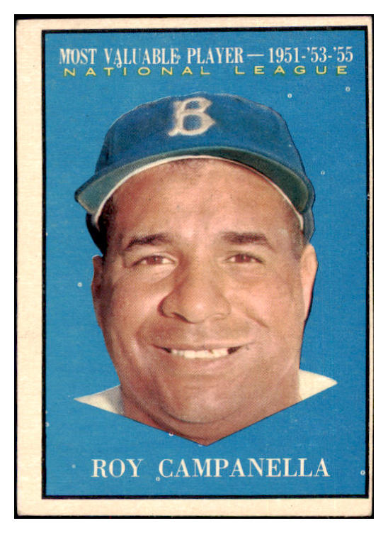 1961 Topps Baseball #480 Roy Campanella MVP Dodgers EX 482947