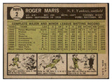 1961 Topps Baseball #002 Roger Maris Yankees VG-EX 482985