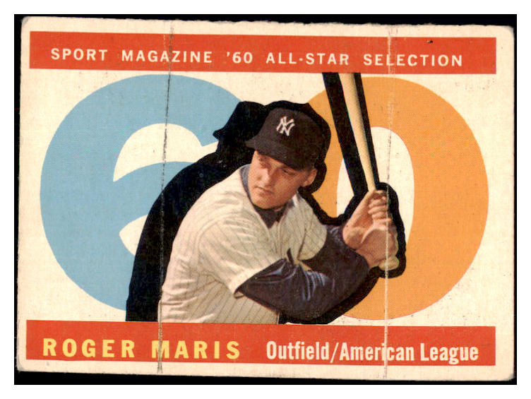 1960 Topps Baseball #565 Roger Maris A.S. Yankees VG 482991