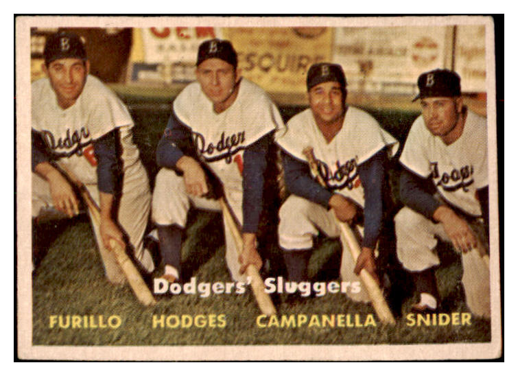 1957 Topps Baseball #400 Roy Campanella Duke Snider Gil Hodges EX 483011