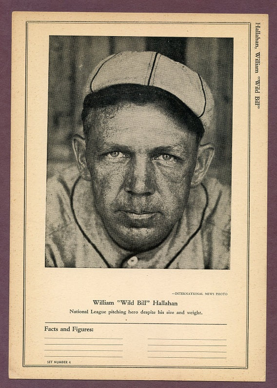 1946-49 Sports Exchange Bill Hallahan Cardinals EX 483032