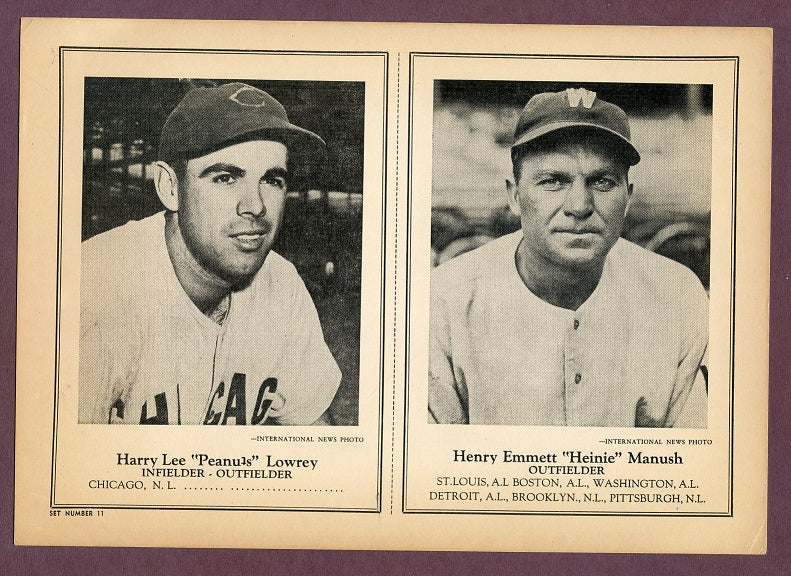 1946-49 Sports Exchange Peanuts Lowrey Heinie Manush EX 483050