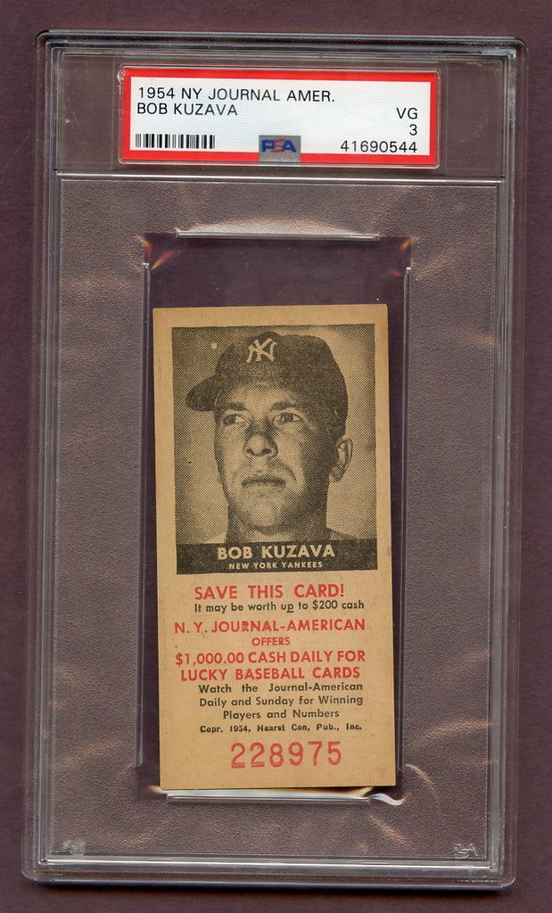 1954 New York Journal American Bob Kuzava Yankees PSA 3 VG 483061