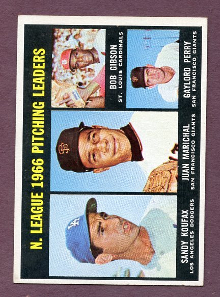 1967 Topps Baseball #236 N.L. Win Leaders Sandy Koufax EX-MT 483080