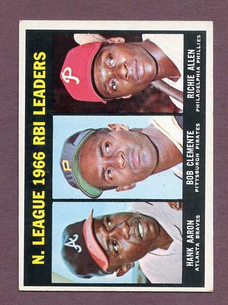 1967 Topps Baseball #242 N.L. RBI Leaders Aaron Clemente EX 483131
