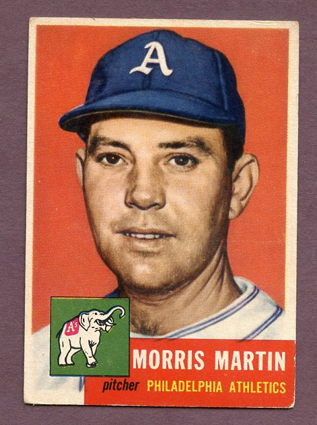 1953 Topps Baseball #227 Morrie Martin A's VG-EX 483147
