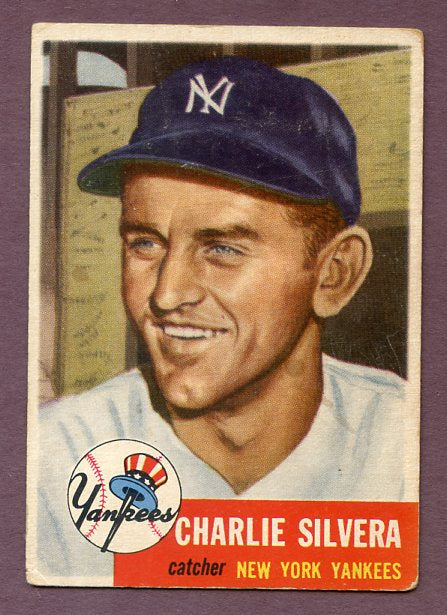 1953 Topps Baseball #242 Charlie Silvera Yankees EX 483204