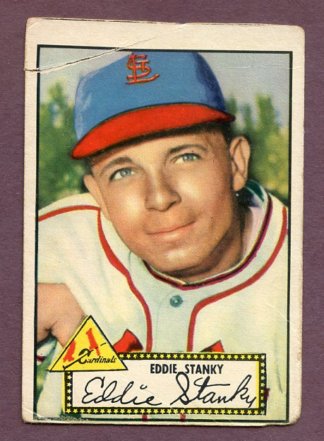 1952 Topps Baseball #076 Eddie Stanky Cardinals Poor taped Red 483231