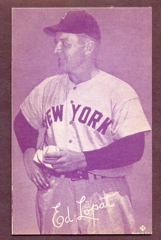 1953 Canadian Exhibits #015 Eddie Lopat Yankees EX-MT 483273