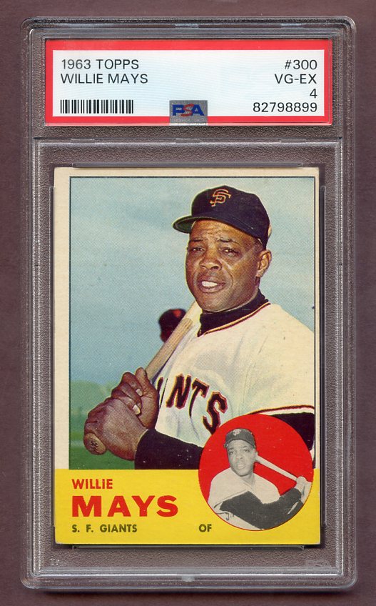 1963 Topps Baseball #300 Willie Mays Giants PSA 4 VG-EX 483410