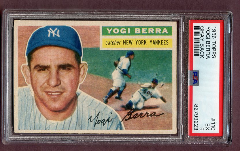 1956 Topps Baseball #110 Yogi Berra Yankees PSA 5 EX Gray 483786