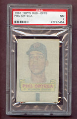 1966 Topps Baseball Rub Offs Phil Ortega Senators PSA 7 NM 483803
