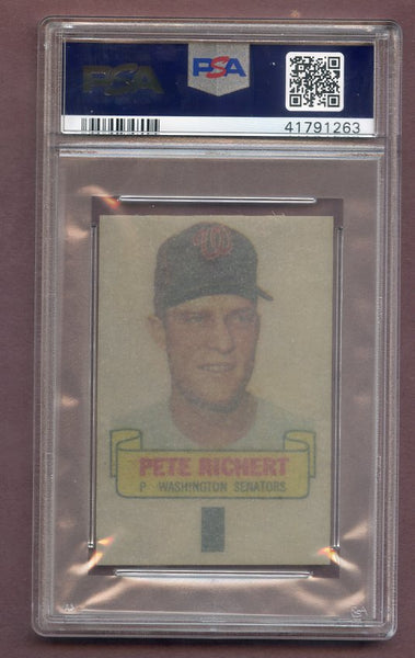 1966 Topps Baseball Rub Offs Pete Richert Senators PSA 7 NM 483804