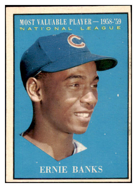 1961 Topps Baseball #485 Ernie Banks MVP Cubs EX-MT 484059