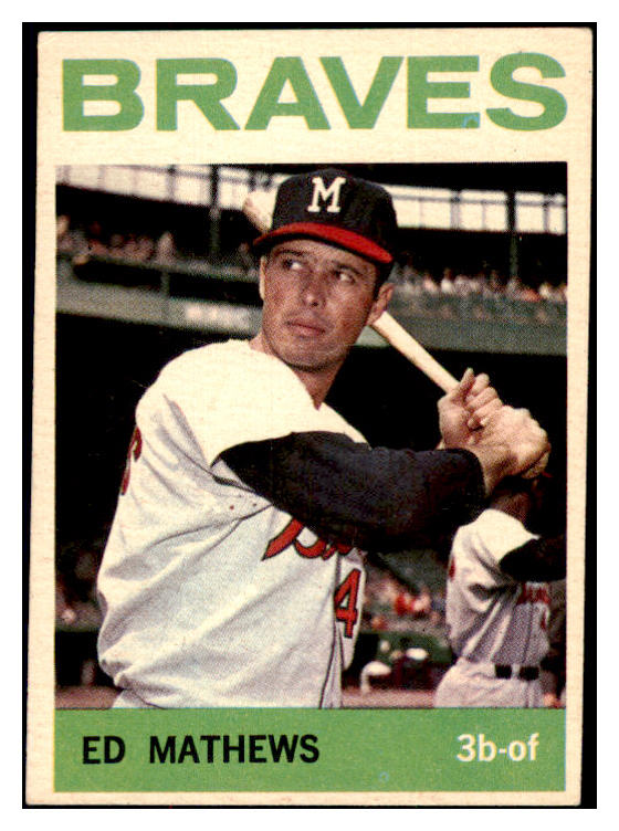 1964 Topps Baseball #035 Eddie Mathews Braves VG-EX 484115