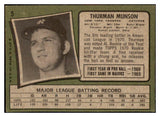 1971 Topps Baseball #005 Thurman Munson Yankees VG-EX 484128