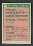 1975 Topps Baseball #195 Mickey Mantle Hank Aaron EX 484159