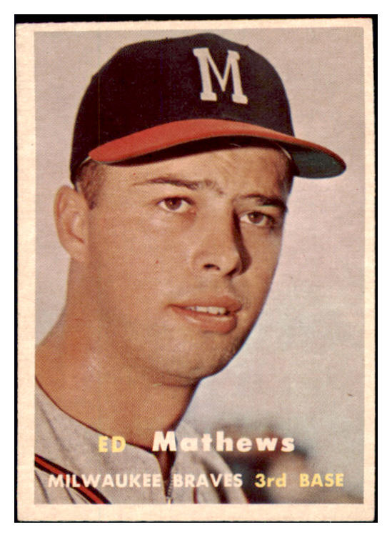 1957 Topps Baseball #250 Eddie Mathews Braves EX-MT 484186