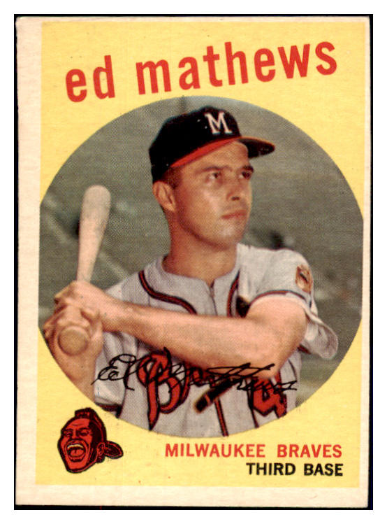 1959 Topps Baseball #450 Eddie Mathews Braves VG-EX 484223