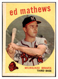 1959 Topps Baseball #450 Eddie Mathews Braves VG-EX 484223