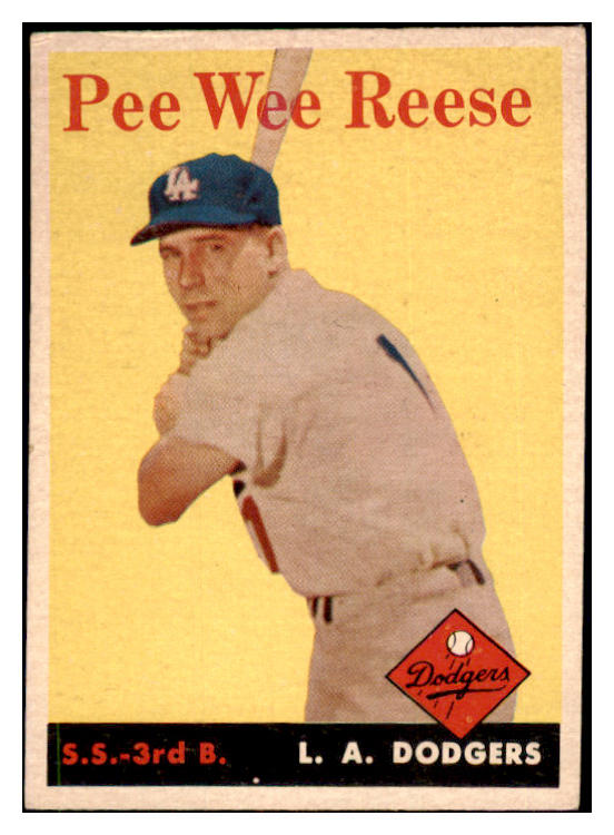 1958 Topps Baseball #375 Pee Wee Reese Dodgers EX-MT 484231