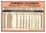 1969 Topps Baseball #375 Harmon Killebrew Twins EX 484239