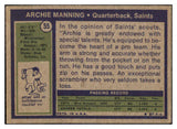 1972 Topps Football #055 Archie Manning Saints EX 484453