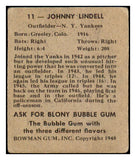 1948 Bowman Baseball #011 Johnny Lindell Yankees VG 484577